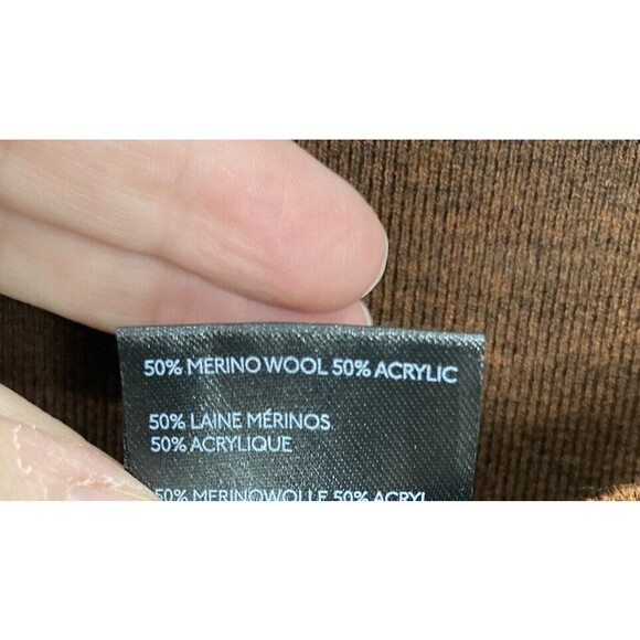 By Anthropologie Wool‎ Wide Leg Crop Pants Front Tie FLAWS Size Small Brown - Picture 7 of 7